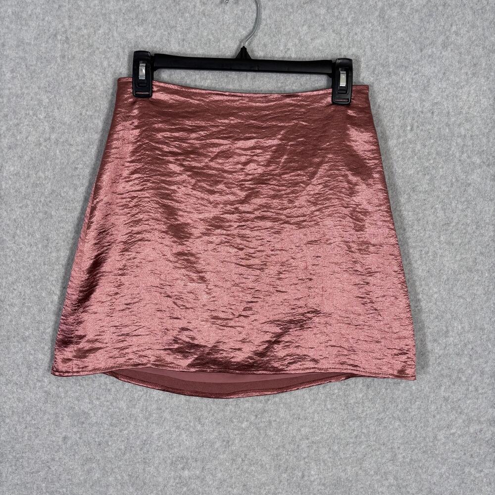 Express Micro Mini Skirt Sz 4 Shiny Textured Charmeuse NYE Festival Silky Satin